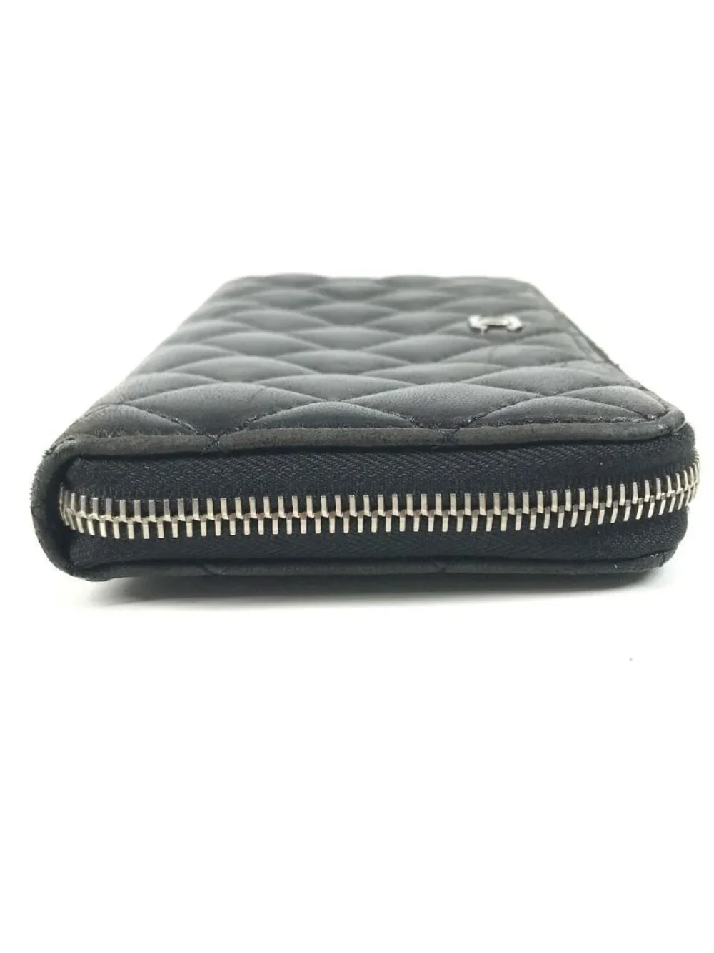 Chanel Wallet CC Logo Quilted Leather Black